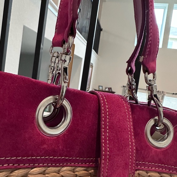 Stylish RED STRAW SHOULDER BAG NEW - Picture 3 of 8